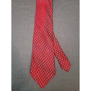 Silk Research Institute Shanghai Red Silk Tie – Vintage Designer Luxe 56"x3"